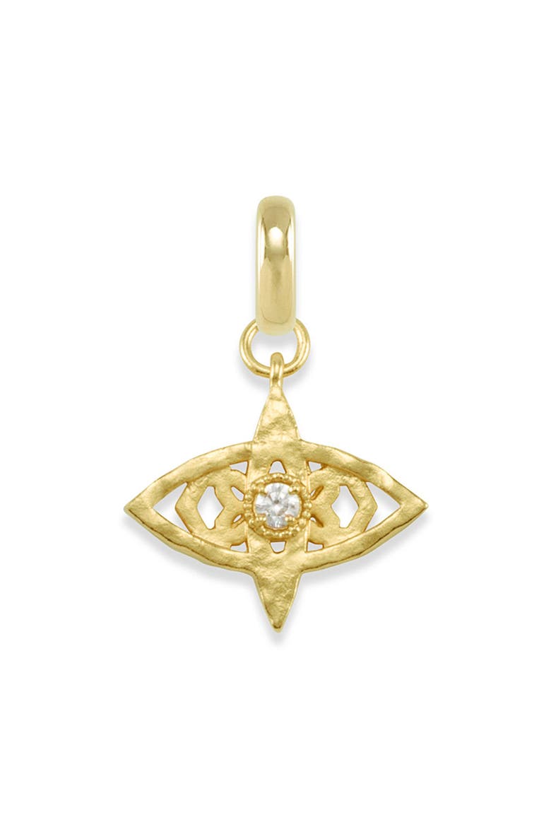 Evil Eye Charm, Main, color, GOLD METAL WHITE CZ