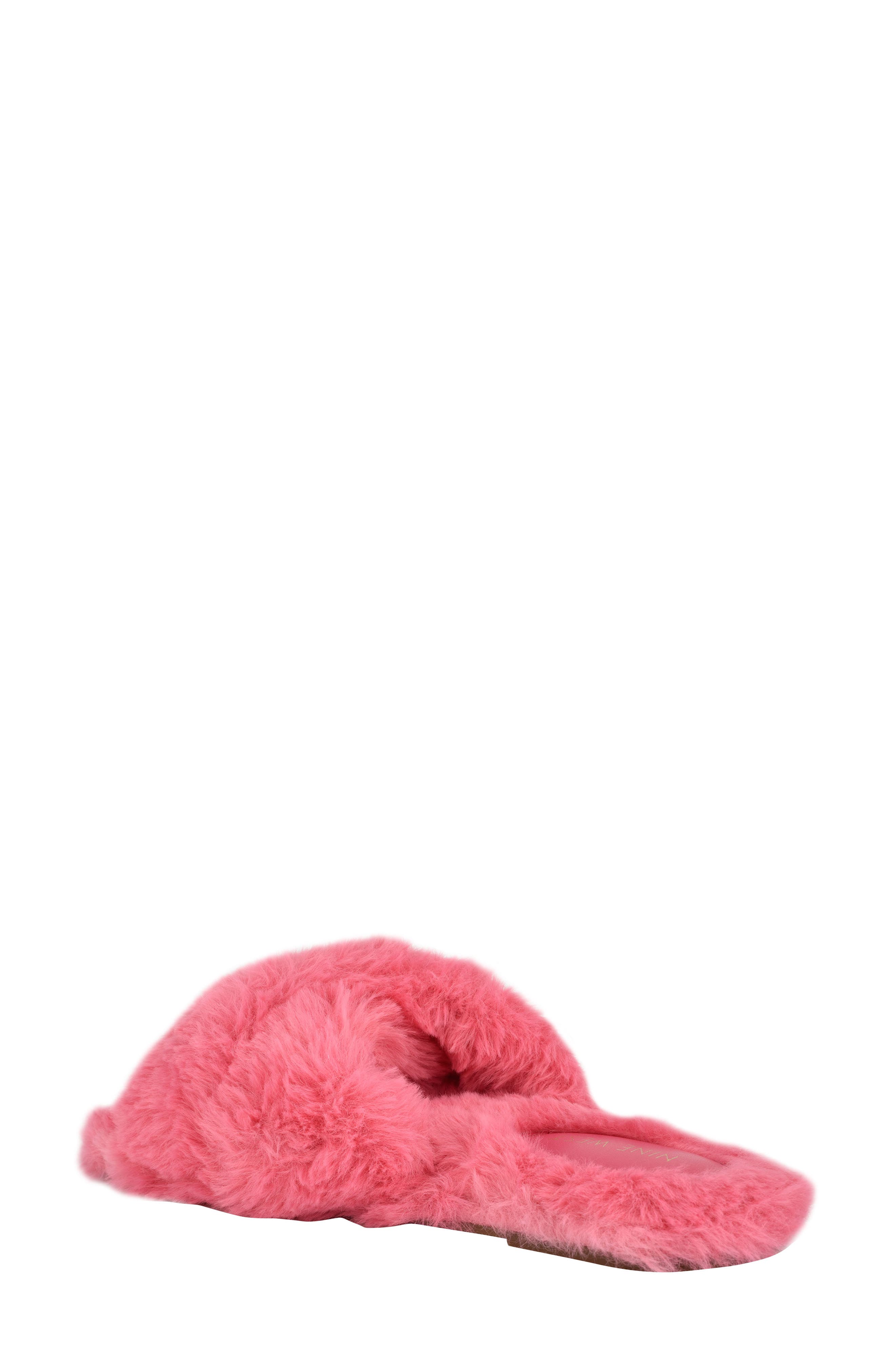 Nine West Cozy Faux Fur Slipper, Alternate, color, 