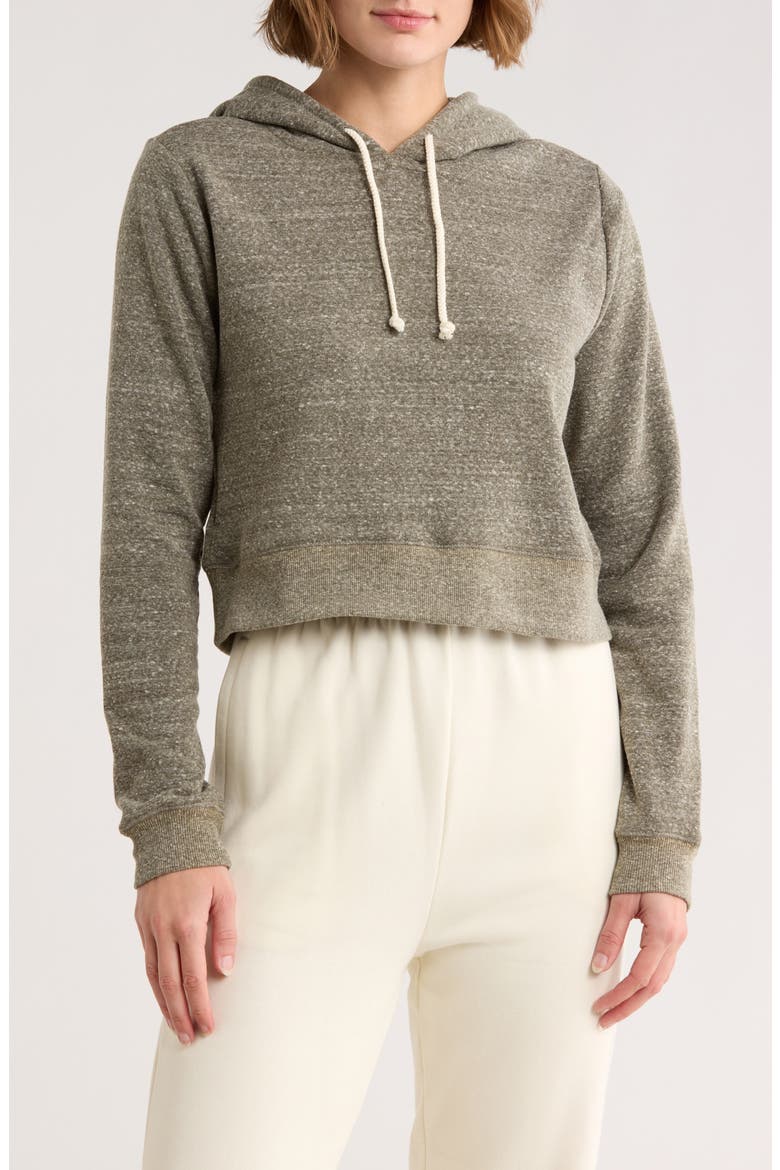 Fleece Crop Hoodie, Main, color, RANGER GREEN