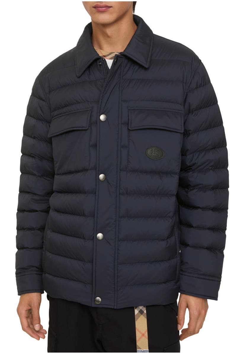 Burberry Nylon Padded Overshirt, Main, color, Navy