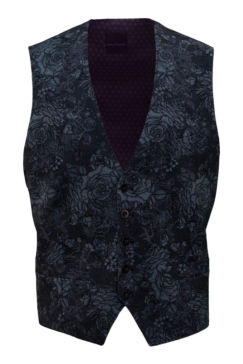 Wesley Tailored Wool Waistcoat, Main, color, Roma Floral Char