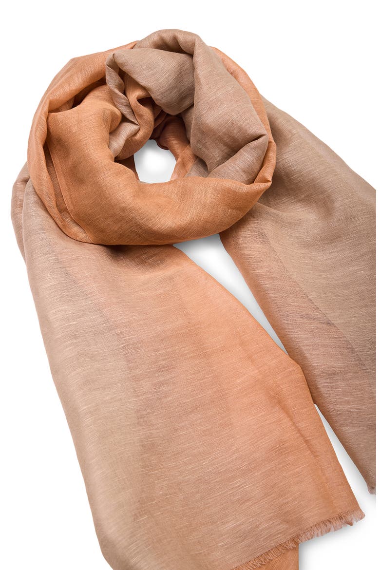 Two-Tone Linen Scarf, Alternate, color, TAUPE