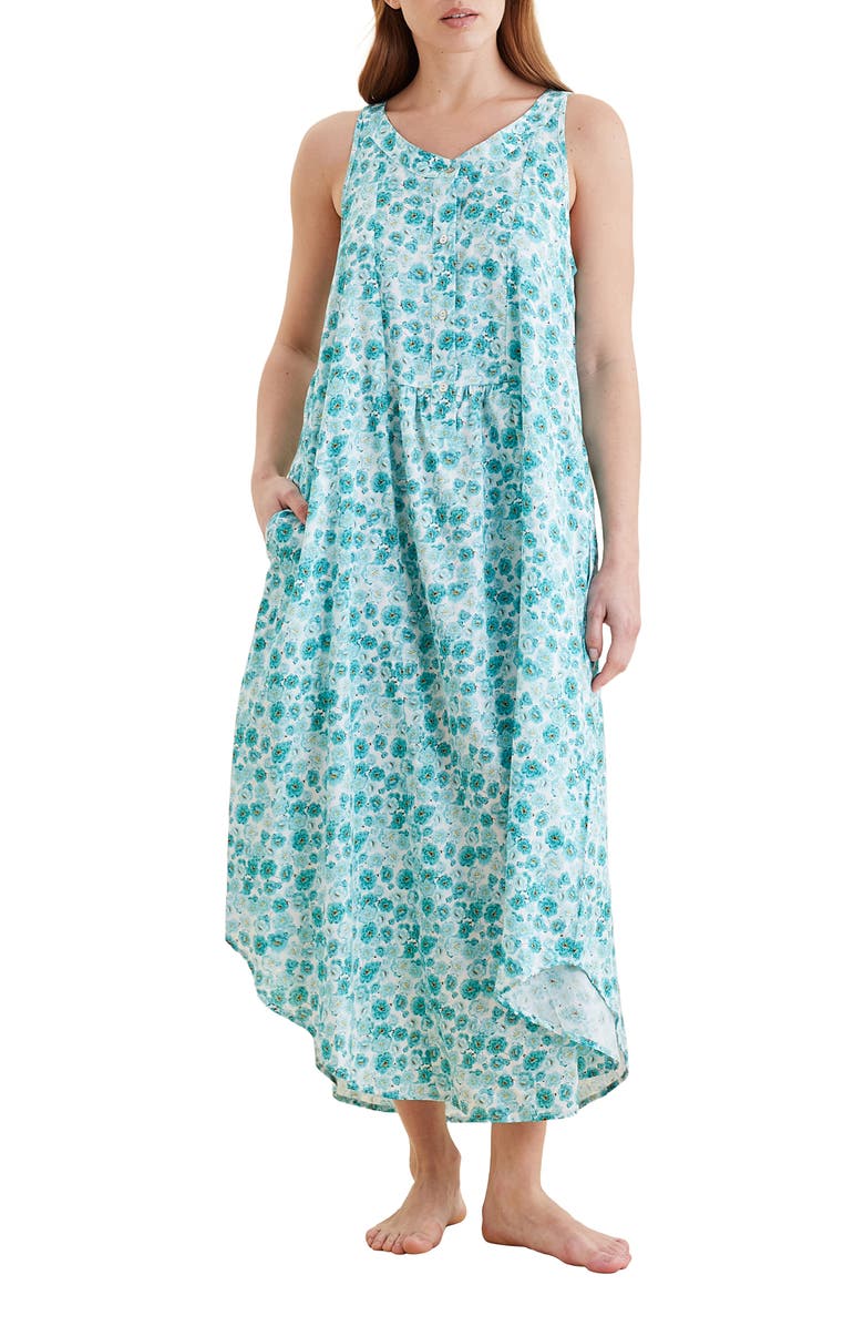 Papinelle Florence Panel Front Cotton Voile Nightgown, Main, color,