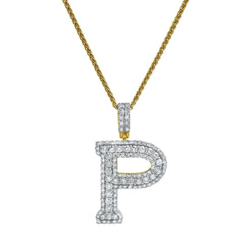 P Initial Diamond Pendant 14K Yellow Gold - 2.19 Carats