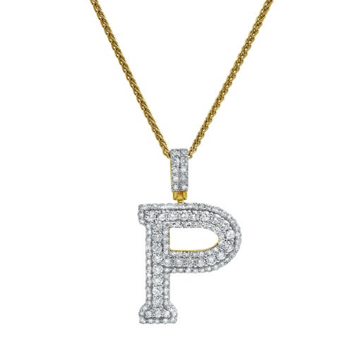Luvmyjewelry P Initial Diamond Pendant 14k Yellow Gold In 14k Yellow Gold -