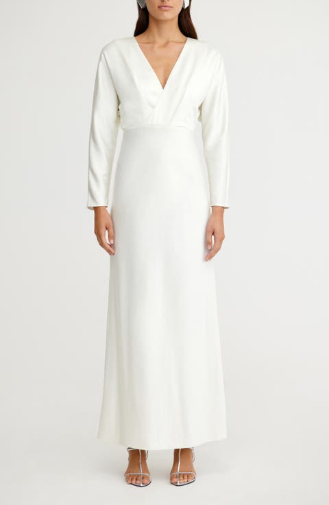 Lucile Long Sleeve Satin Gown