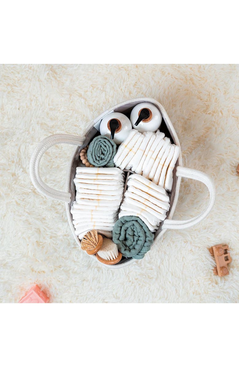 Comfy Cubs Rope Diaper Caddy, Alternate, color, Sage