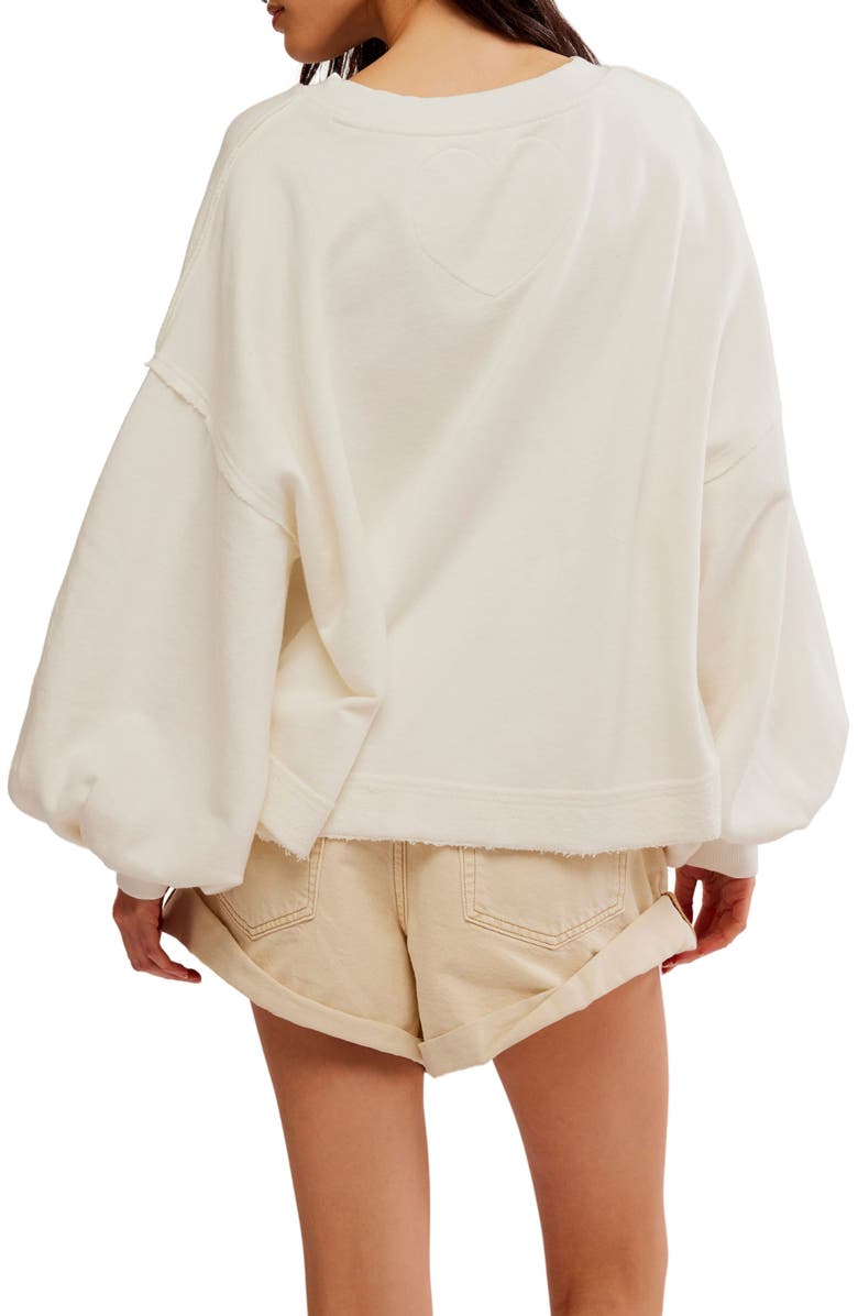 Free People Trish Balloon Sleeve Sweatshirt, Alternate, color,