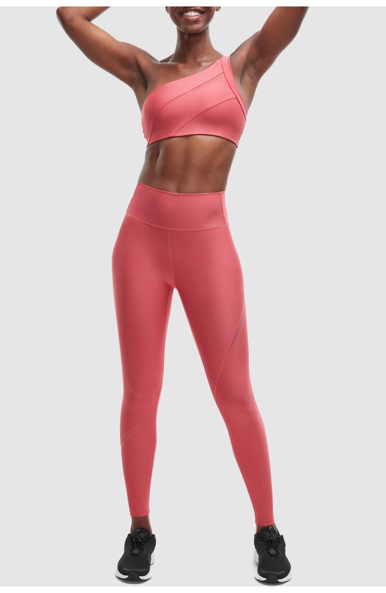 Peloton Endurance Light Mesh Splice High Rise Legging, Alternate, color, Brick Red