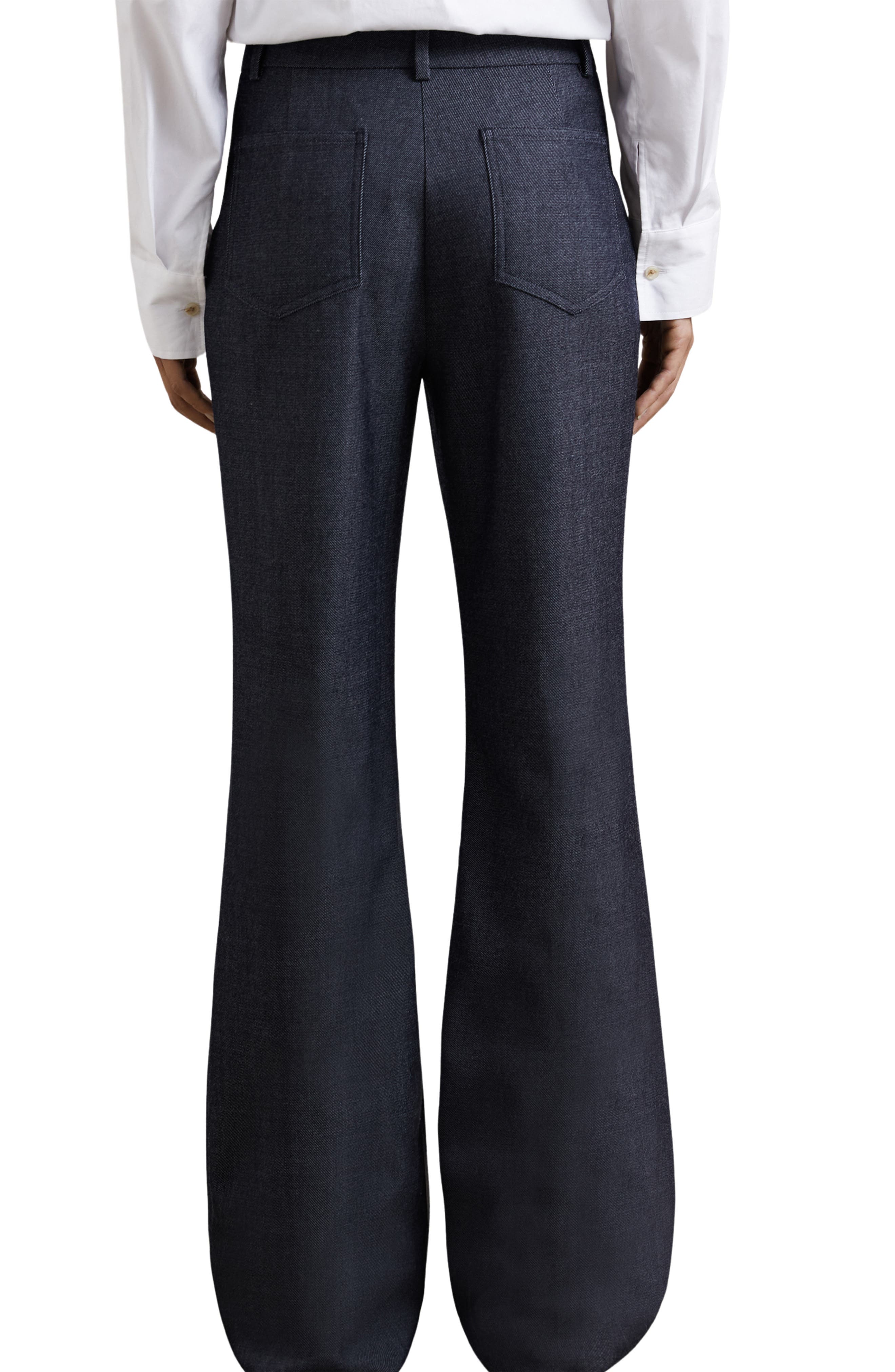 Uma Wool Blend Patch Pocket Flare Leg Pants - image 2