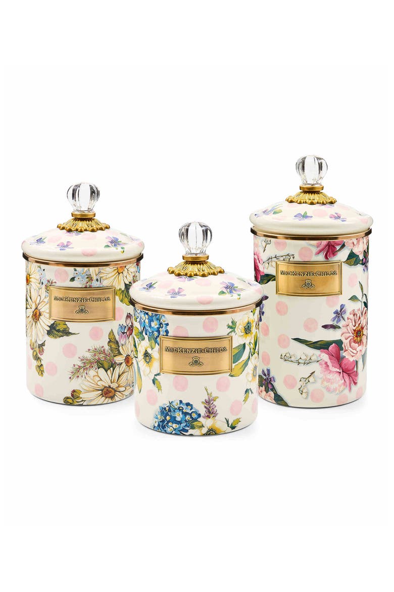 Wildflowers Medium Enameled Steel Canister, Alternate, color, PINK