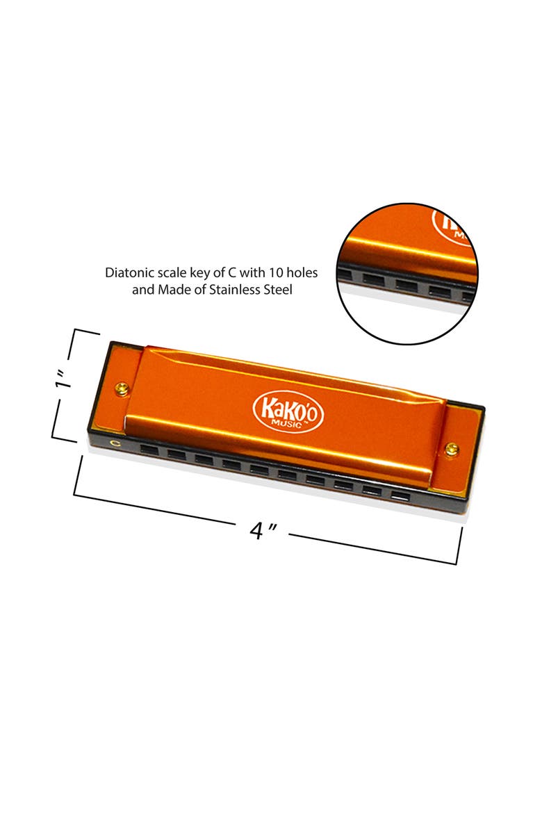 Classic Metal Harmonica 4 Inch With Storage Case, Alternate, color, Multicolored