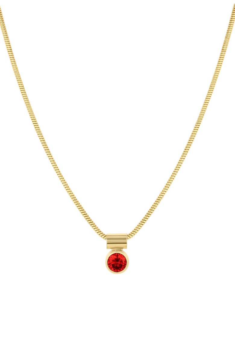 Set & Stones Ellie Birthstone Necklace, Main, color, Gold / July