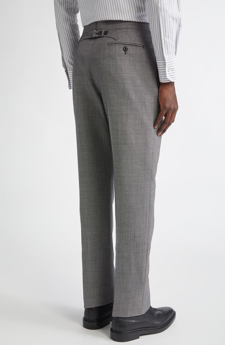 Thom Browne Fit 1 Super 120s Wool Backstrap Pants, Alternate, color, Black/ White