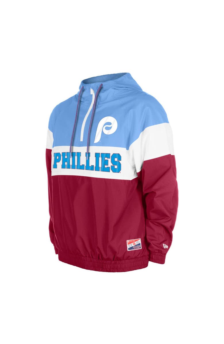 New Era Men's New Era Burgundy Philadelphia Phillies Ripstop Raglan Quarter-Zip Hoodie Windbreaker Jacket, Alternate, color, Burgundy