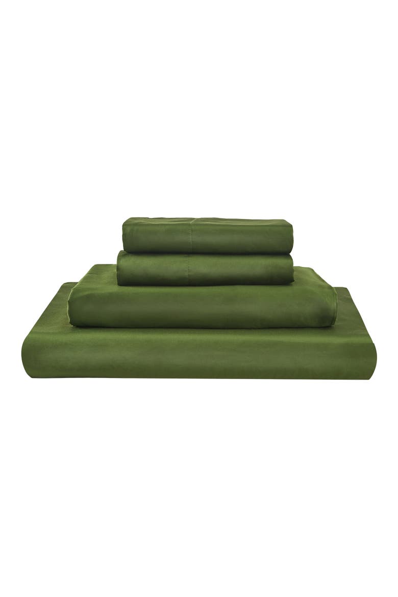 400 Thread LuxeSoft Organic Cotton Sateen Sheet Set, Main, color, FOREST