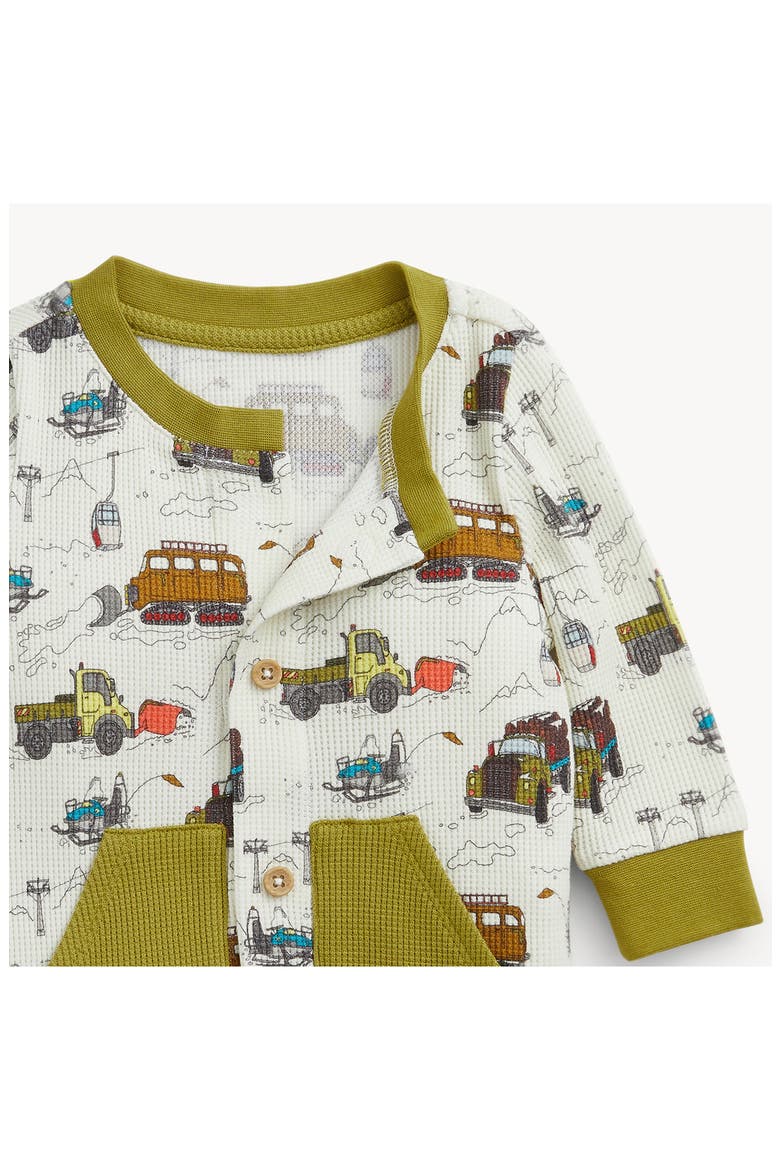 Trucks Magnetic Closure Waffle Romper, Alternate, color, TRUCK
