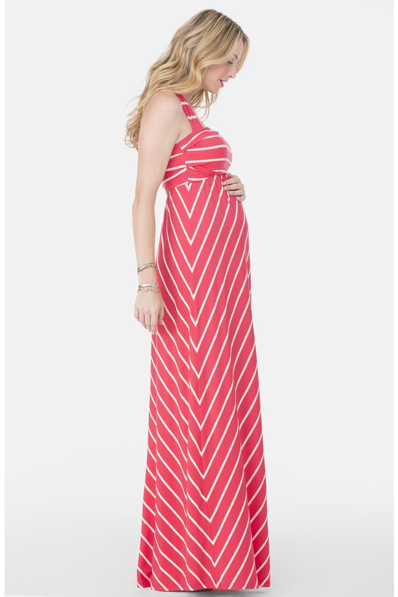 Ingrid & Isabel® Convertible Maternity Maxi Dress, Alternate, color, POPPY STRIPE