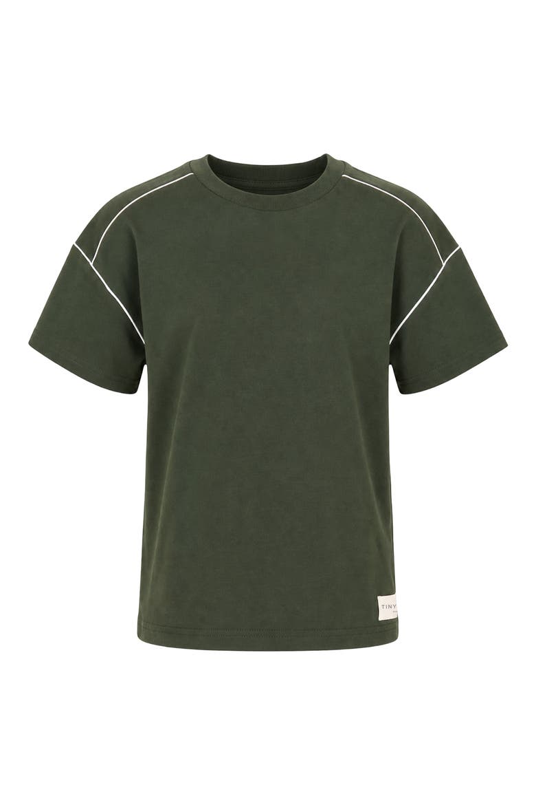Kids' Piping Dropped Shoulder Tee, Main, color, GREEN