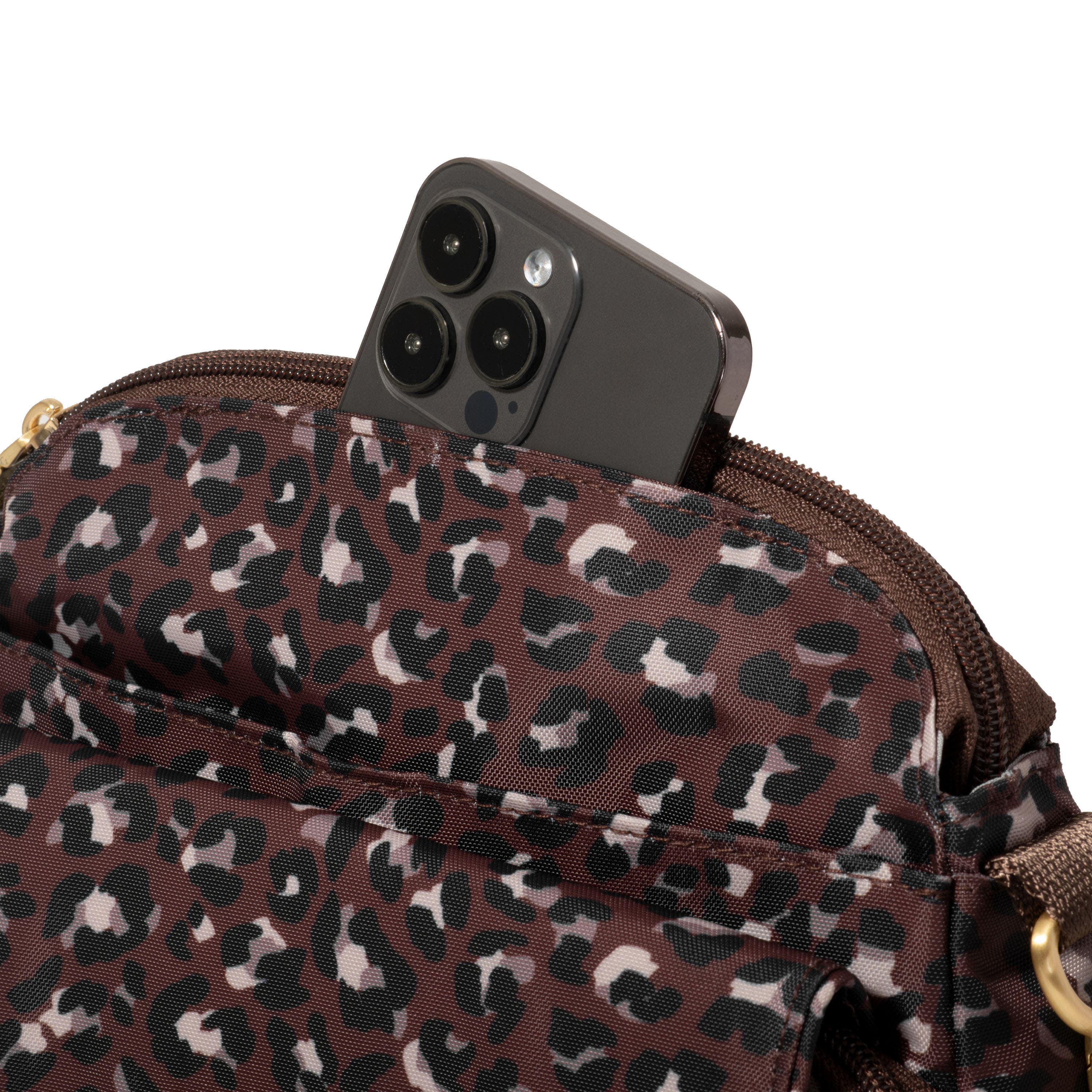 BAGGALLINI Coastal Flip Lock Crossbody Bag, Alternate, color, Ganache Cheetah Gold Hardware