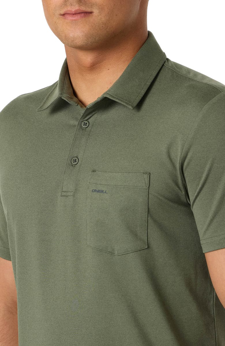 O'Neill TRVLR UPF Performance Polo, Alternate, color, Heather Dark Olive