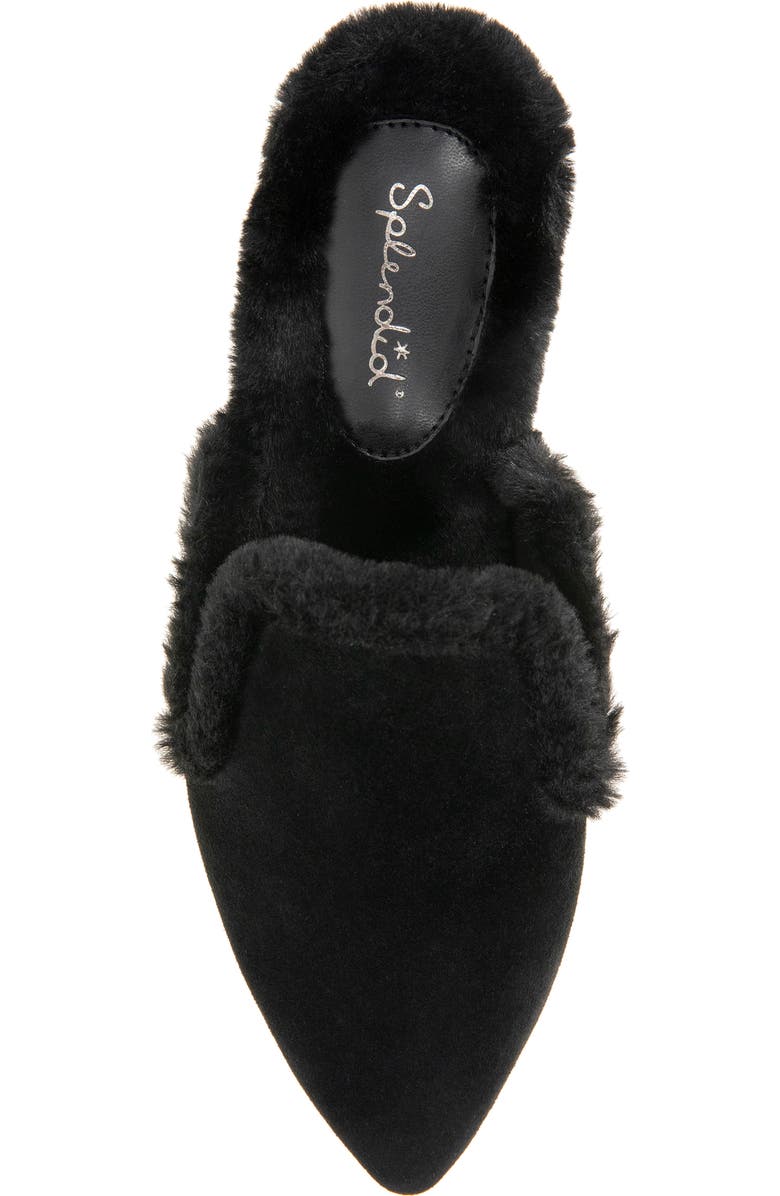 Splendid Liza Pointed Toe Mule, Alternate, color, Black Fur
