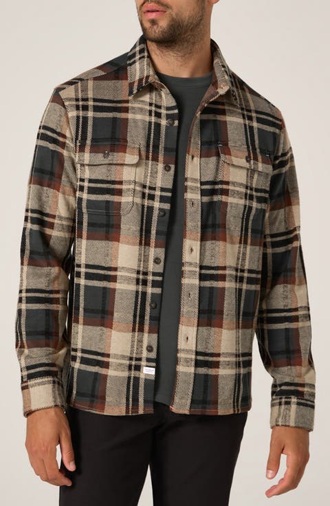 Generation Plaid Stretch Flannel Button-Up Shirt