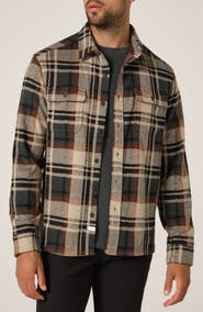 7 Diamonds Generation Plaid Stretch Flannel Button-Up Shirt