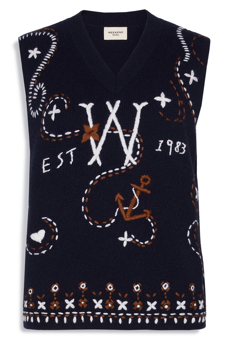 Cacao Virgin Wool Sweater Vest, Alternate, color, ULTRAMARINE