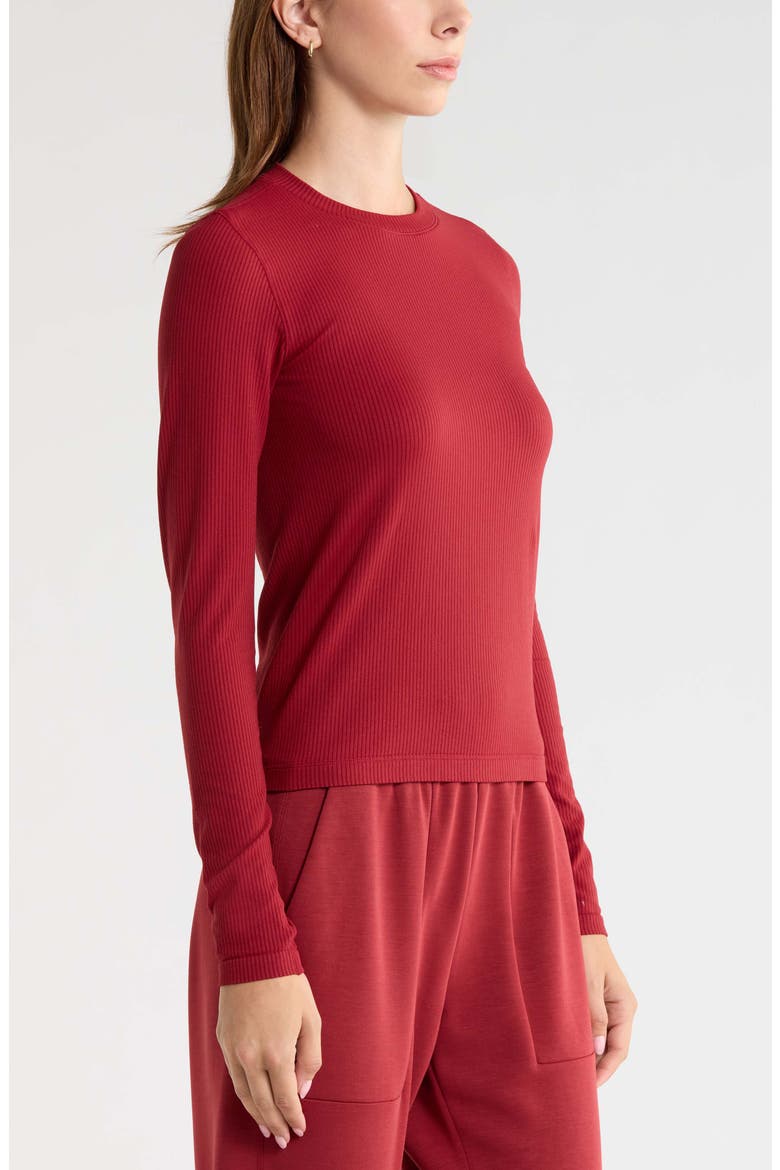 Fitted Seamless Long Sleeve T-Shirt, Alternate, color, RED AUTUMN
