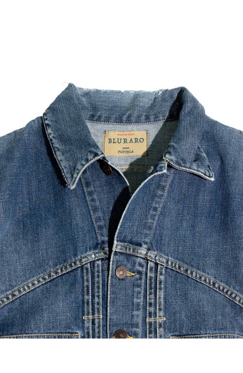 Fortela Bananastitchj Stone Wash Denim Jacket In Blue