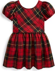 Polo Ralph Lauren Kids' Plaid Puff Sleeve Taffeta Party Dress