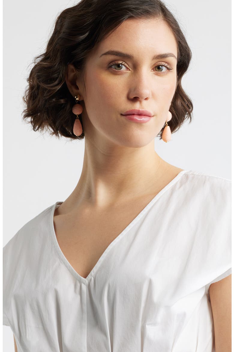 Triple Linear Drop Raffia Earrings, Alternate, color, BLUSH- GOLD