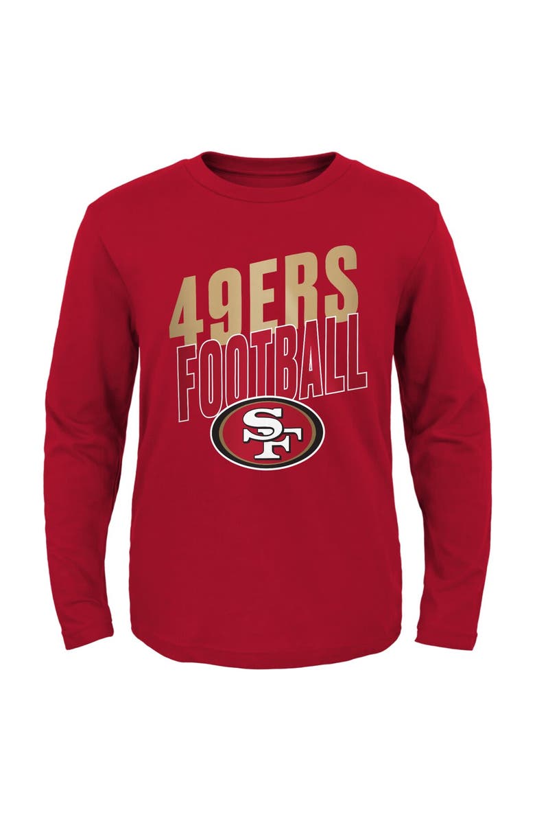 Outerstuff Youth Scarlet San Francisco 49ers Showtime Long Sleeve T-Shirt, Main, color, 