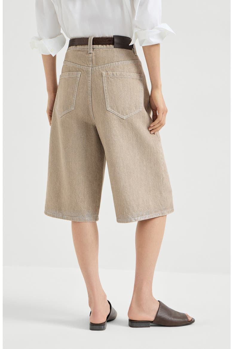 Denim Bermuda shorts, Alternate, color, Beige