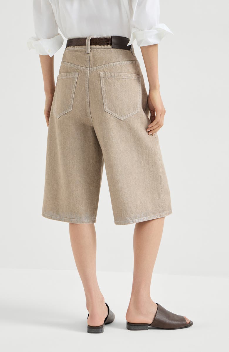 Brunello Cucinelli Denim Bermuda shorts, Alternate, color, Beige