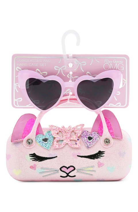 Kids' Bella Butterfly Hearts Crown Sunglasses with Case