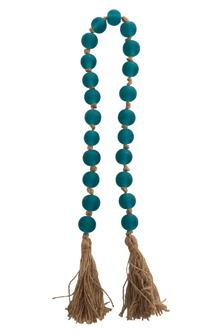 Bohemian Glass Beaded Tassel Garland, Alternate, color, TEAL