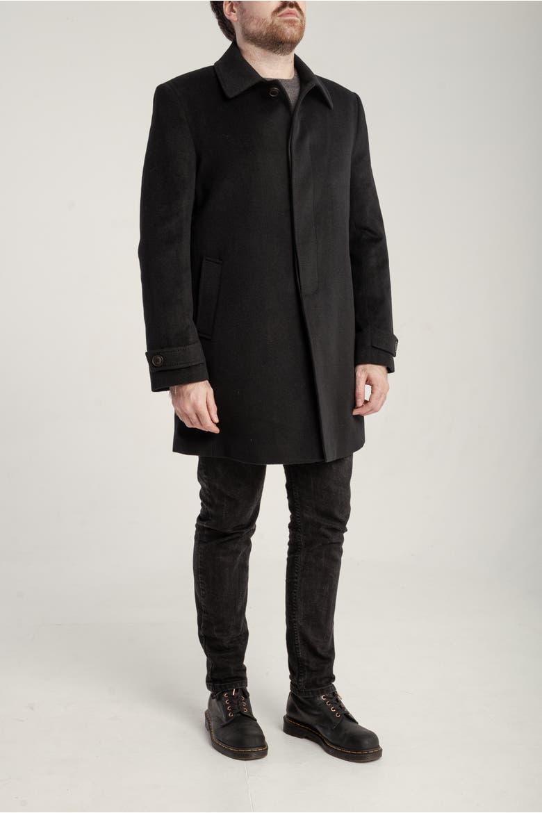 Cashmere Single Breasted Coat, Alternate, color, Black