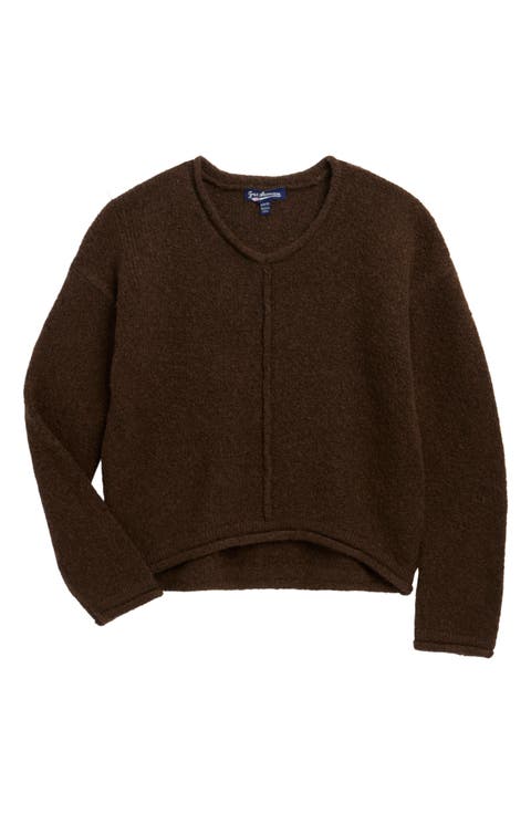 Kids' Seamed V-Neck Sweater