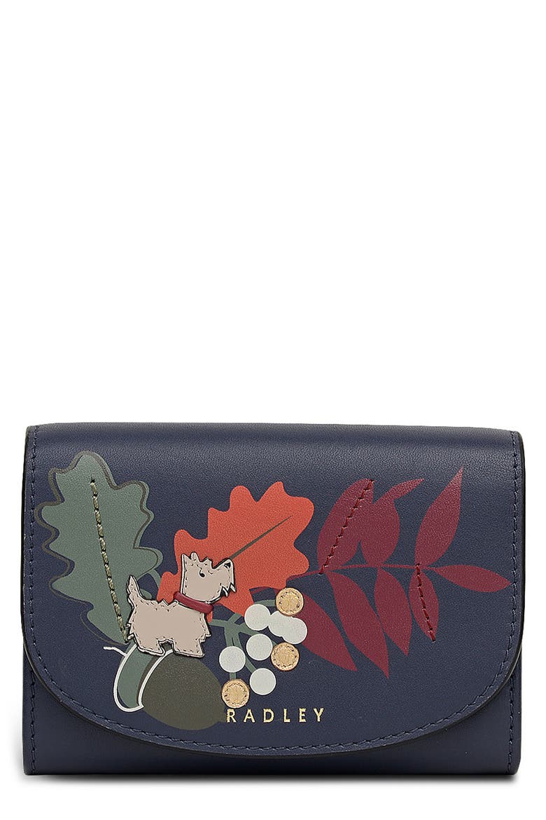 Acorntopia Medium Leather Flapover Wallet, Main, color, INK