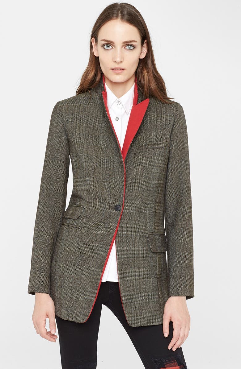 rag & bone 'Paloma' Oversize Glen Plaid Blazer, Main, color, Brown