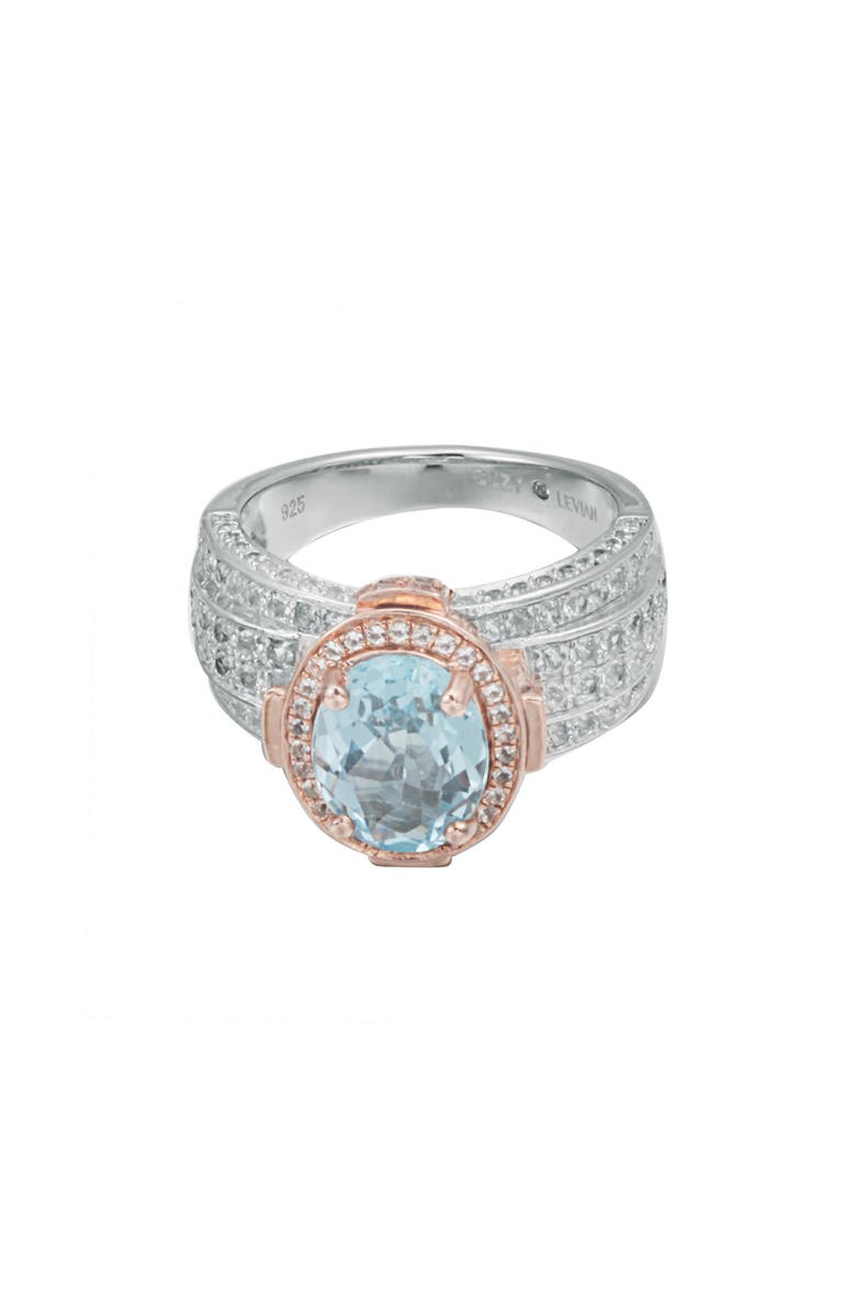 SUZY LEVIAN Blue & White Topaz Two-Tone Ring, Alternate, color, Blue