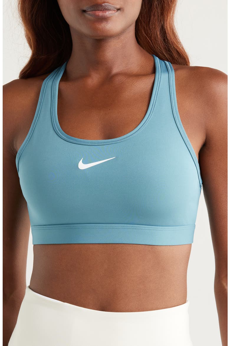 Dri-FIT Swoosh Medium Support Padded Sports Bra, Main, color, SMOKEY BLUE/ WHITE