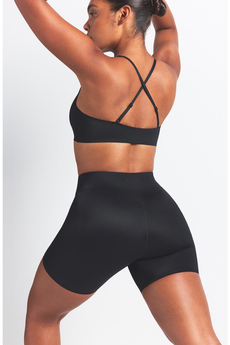 Bonded Waist Bike Shorts, Alternate, color, OBSIDIAN