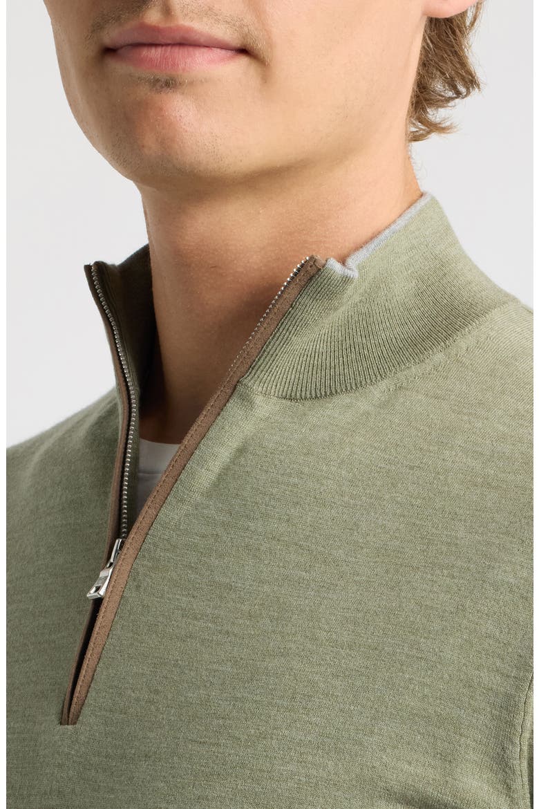 Crown Crafted Excursionist Quarter Zip Sweater, Alternate, color, BAYLEAF