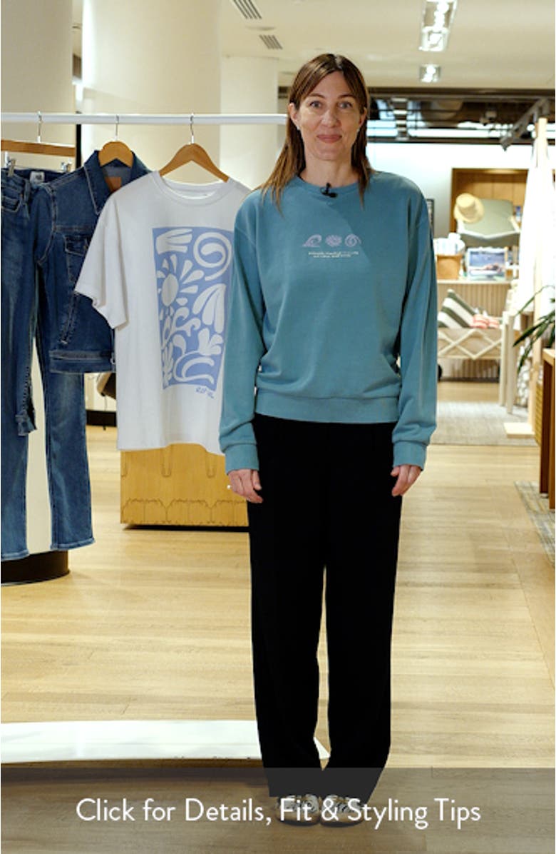 Sunset Surf Relaxed Cotton Graphic Sweatshirt, sales video thumbnail