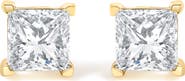 Haus of Brilliance IGI Certified 14k Yellow Gold 1/2 Ct Princess Solitaire Diamond Stud Earrings