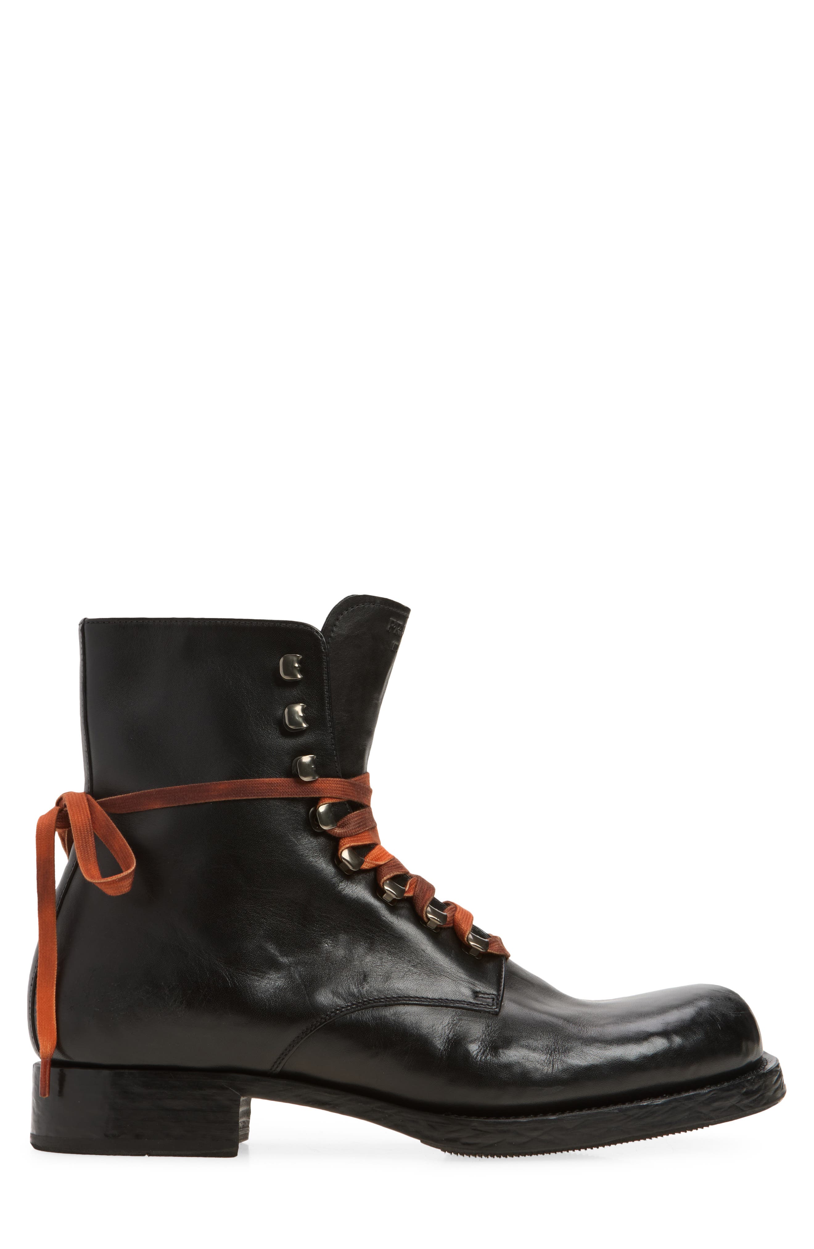 Leather Combat Boot, Alternate, color, NERO