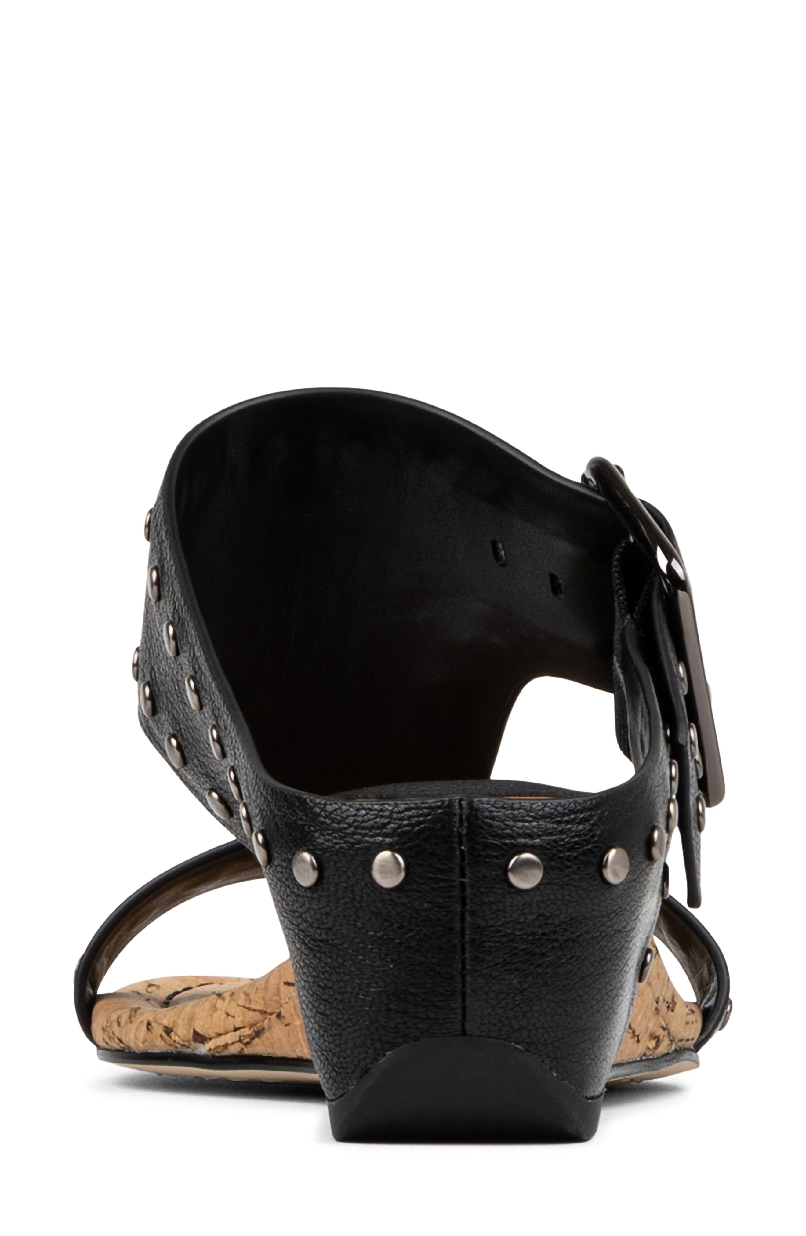 Donald Pliner Buckle Wedge Sandal, Alternate, color, Black